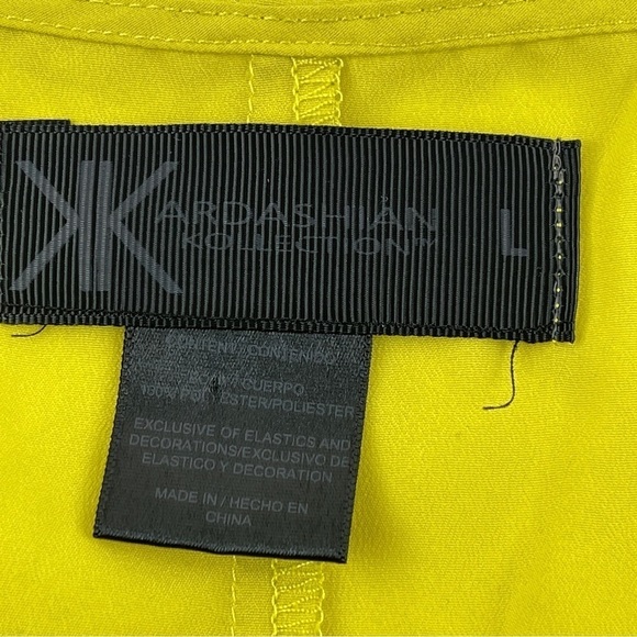 Kardashian Kollection Tank Top Womens Large Yellow Sheer - Picture 2 of 11